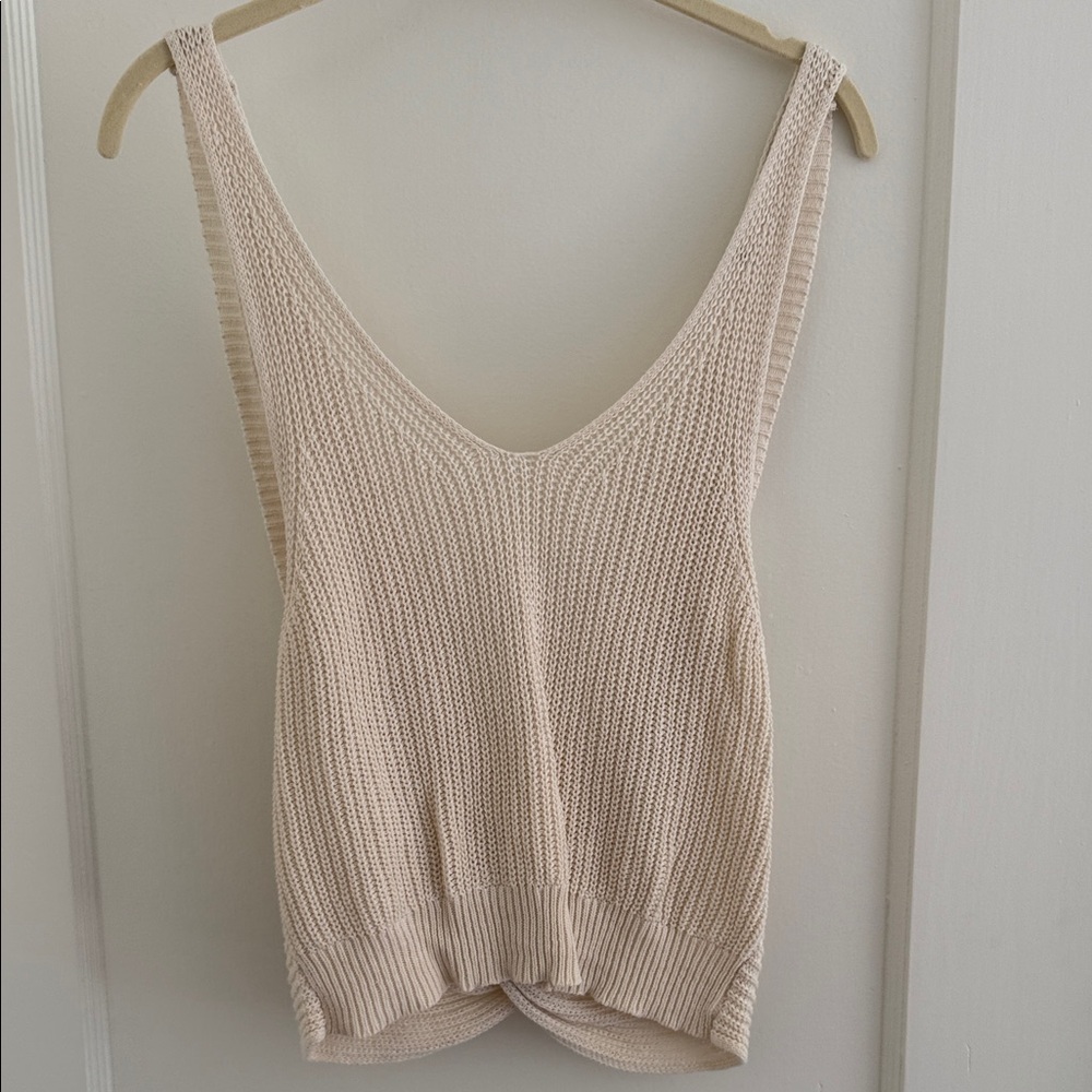 Liteweight Beach Knit Tank Top in Cream